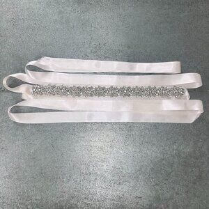 Rosebud Fashion Bridal Belt in Blush/Silver Style BM 1601